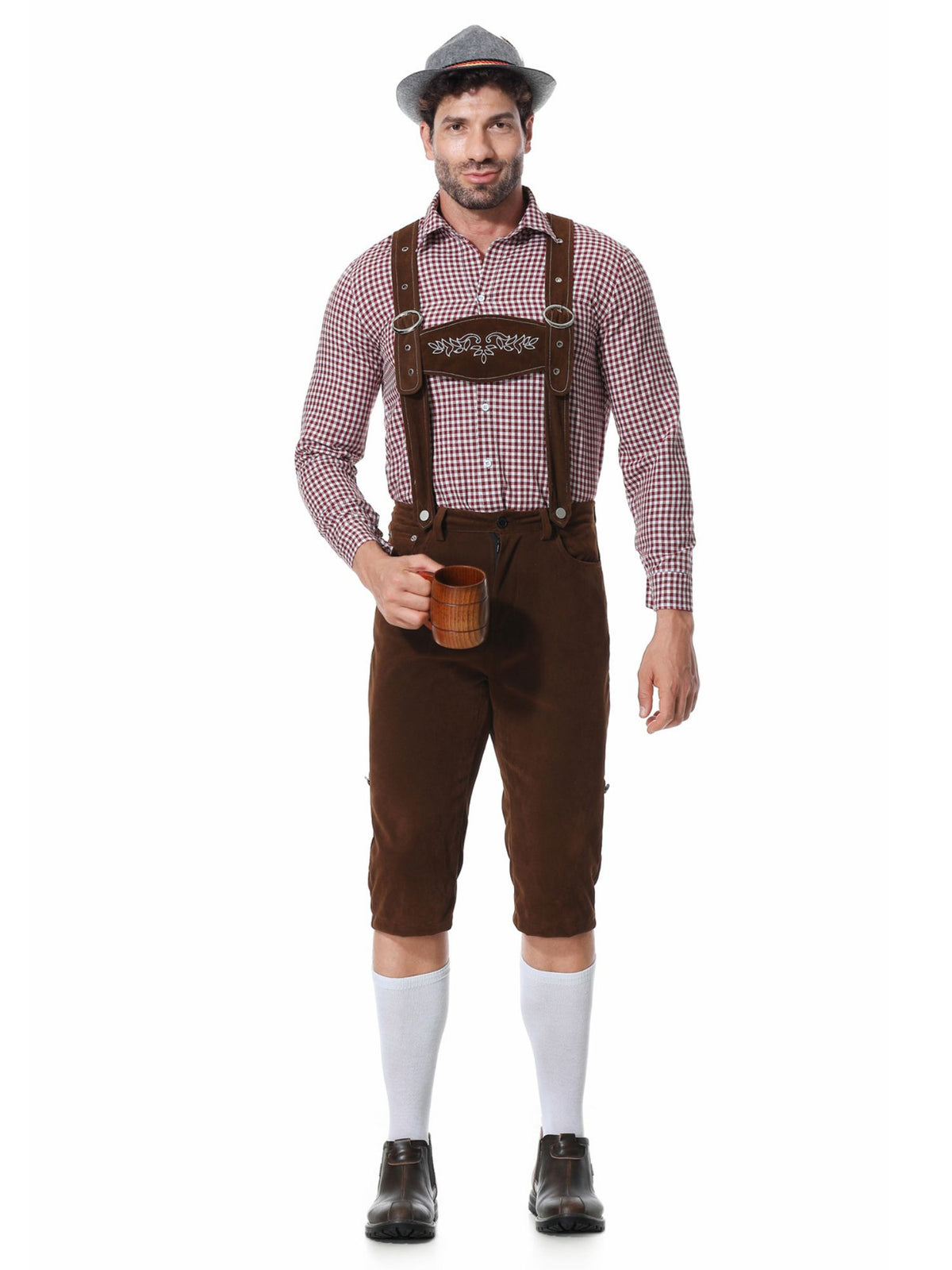 Oktoberfest Kostüm für Herren im traditionellen bayerischen Trachtenstil in Schwarz und Braun