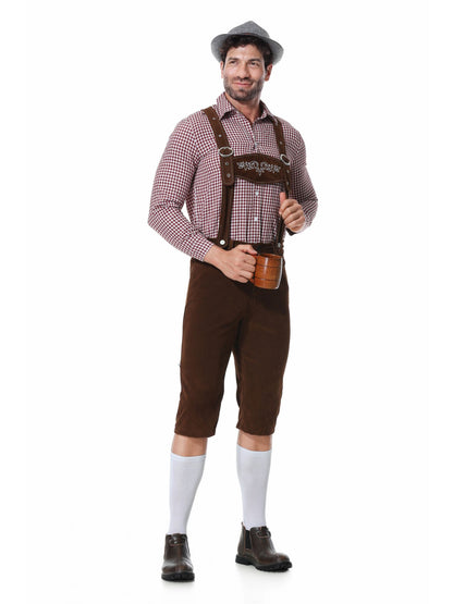 Oktoberfest Kostüm für Herren im traditionellen bayerischen Trachtenstil in Schwarz und Braun