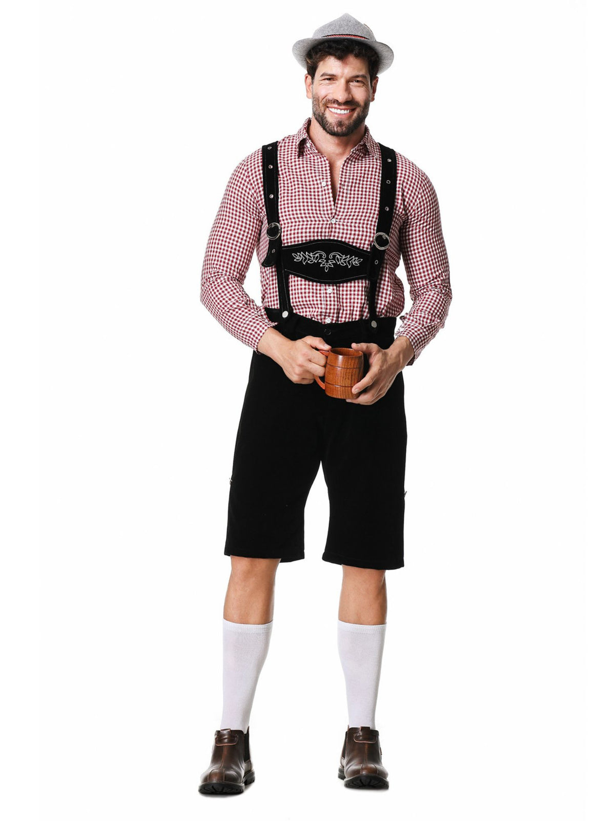 Oktoberfest Kostüm für Herren im traditionellen bayerischen Trachtenstil in Schwarz und Braun